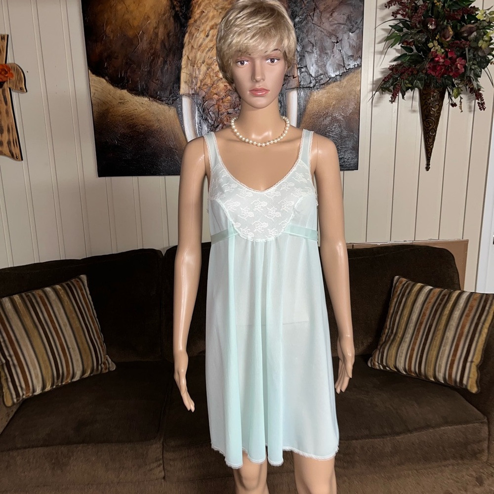 Vassarette Hollywood by Munsingwear ~ Small ~ Blue ~ Sexy Babydoll Lingerie - Picture 3 of 15